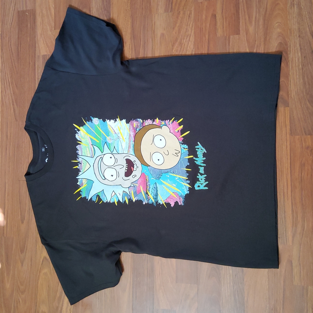 Rick and Morty Men's Graphic T-Shirt Tee Shirt Black XL